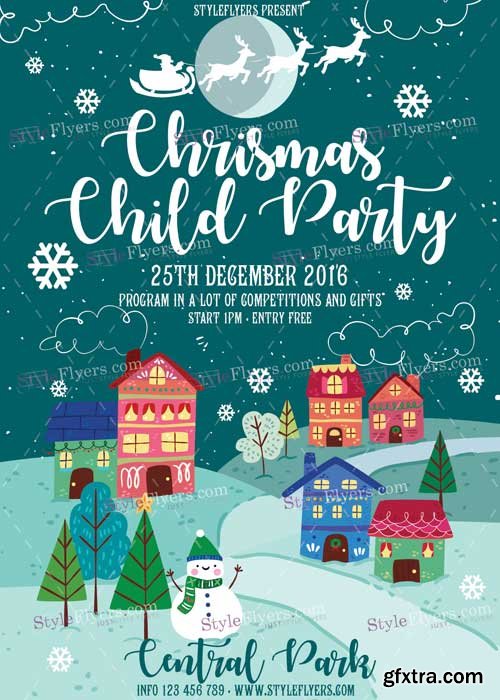 Chrismas Child Party V3 PSD Flyer Template