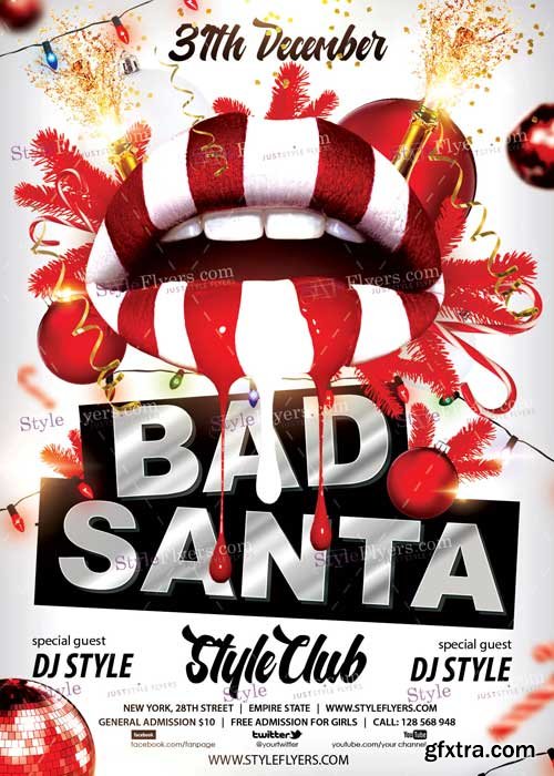 Bad Santa V5 PSD Flyer Template