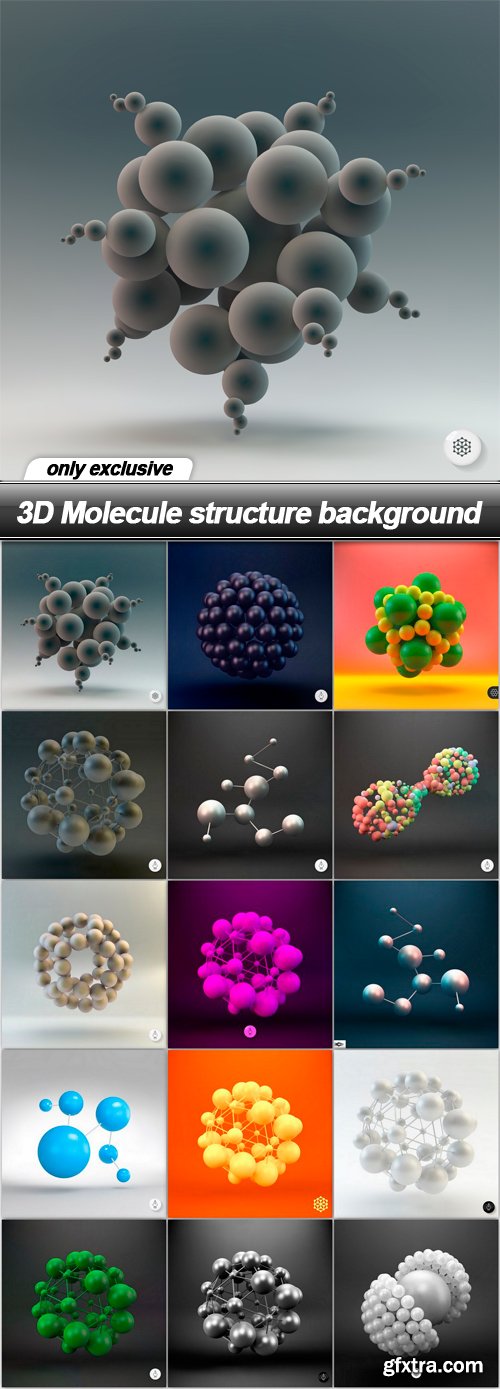 3D Molecule structure background - 15 EPS