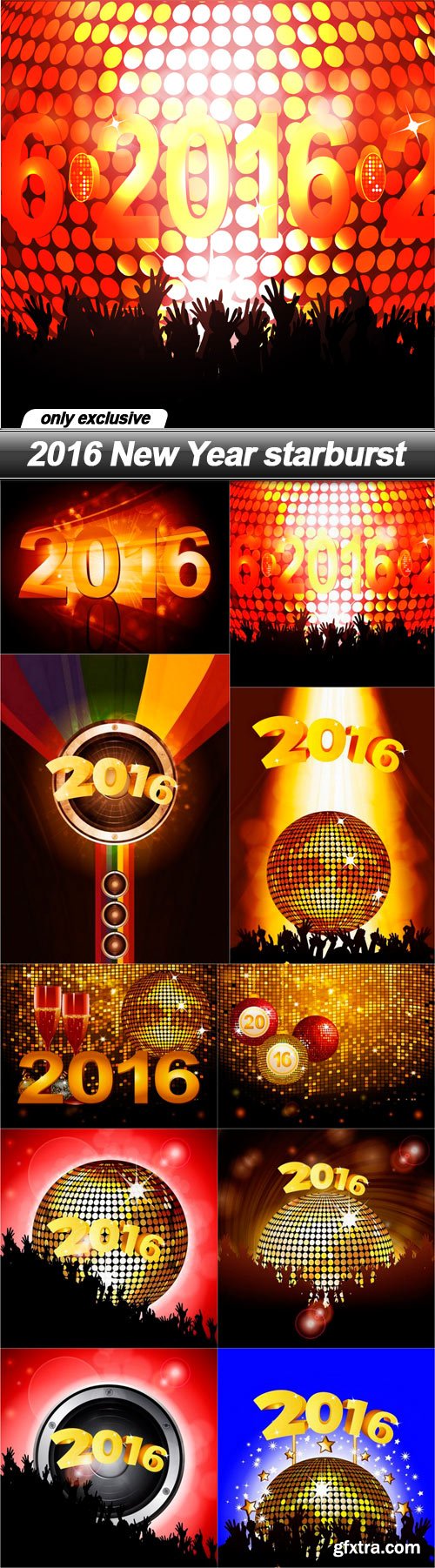 2016 New Year starburst - 10 EPS