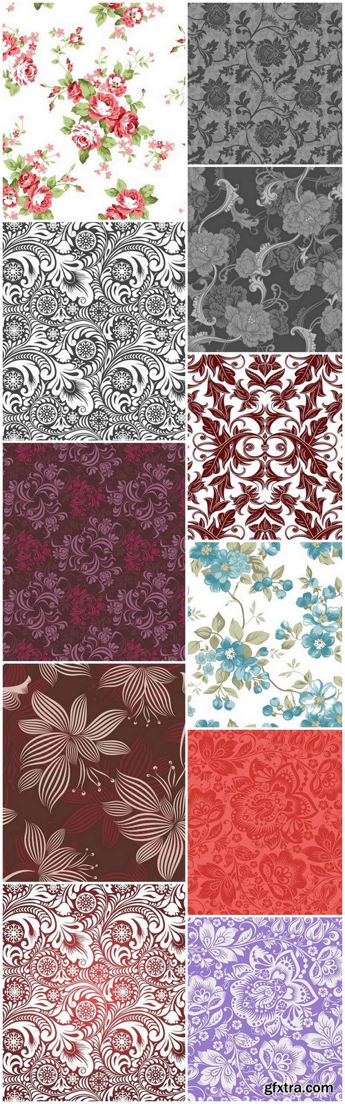 Floral Seamless Pattern - 11 EPS Vector Stock