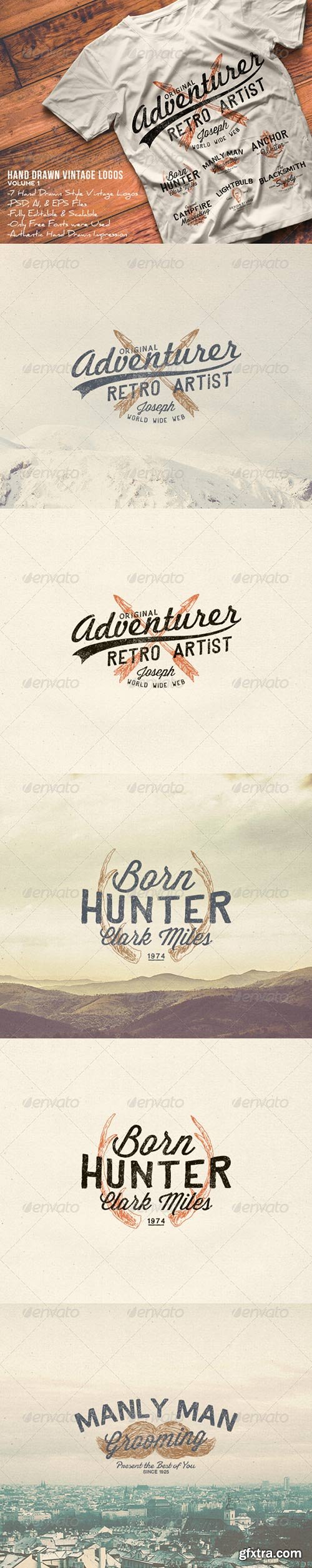 GraphicRiver - Hand Drawn Vintage Logos Volume 1 7689365