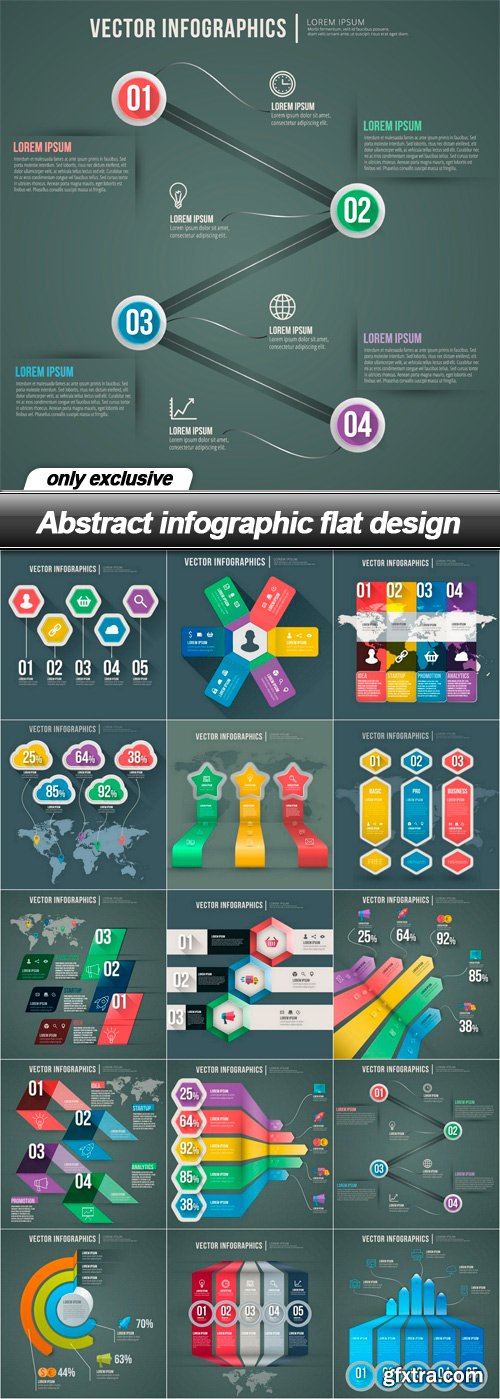 Abstract infographic flat design - 15 EPS