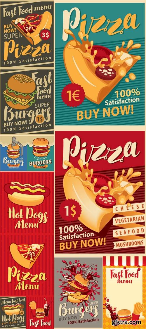 Fast Food - Retro Menu & Banners