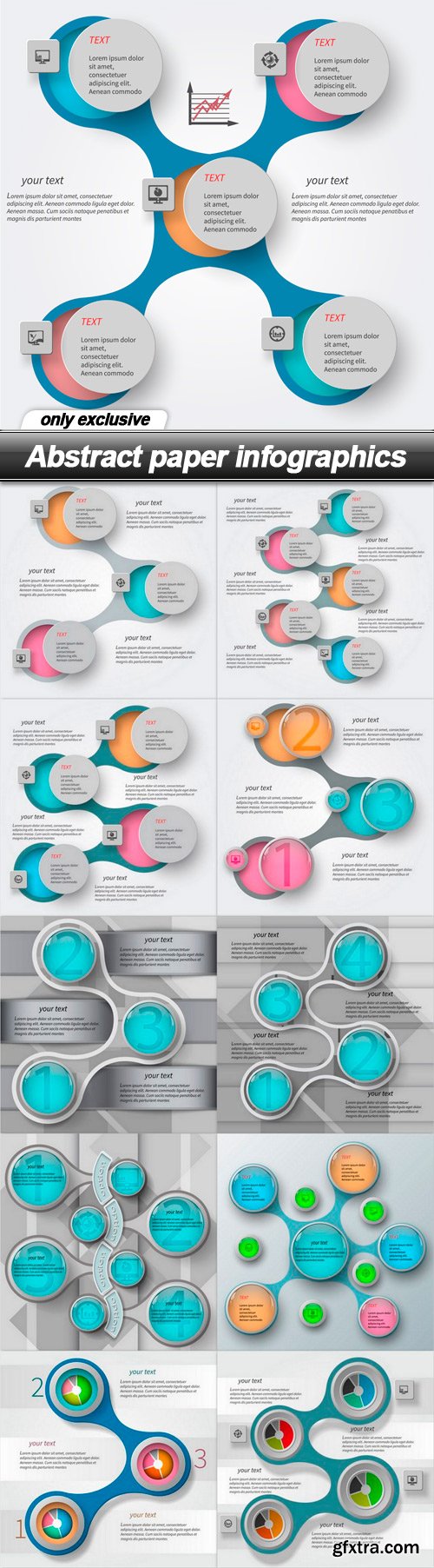 Abstract paper infographics - 11 EPS