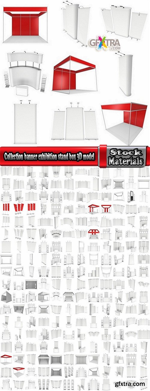 Collection banner exhibition stand box 3D model 25 HQ Jpeg