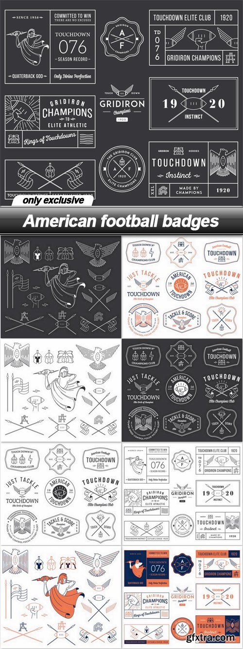 American football badges - 9 EPS