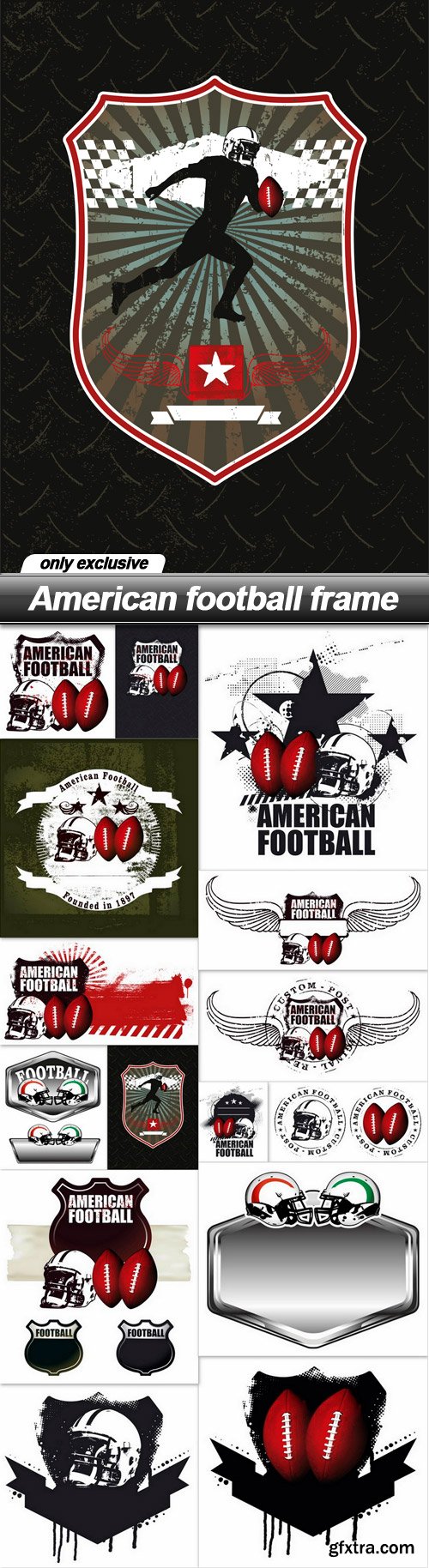 American football frame - 15 EPS