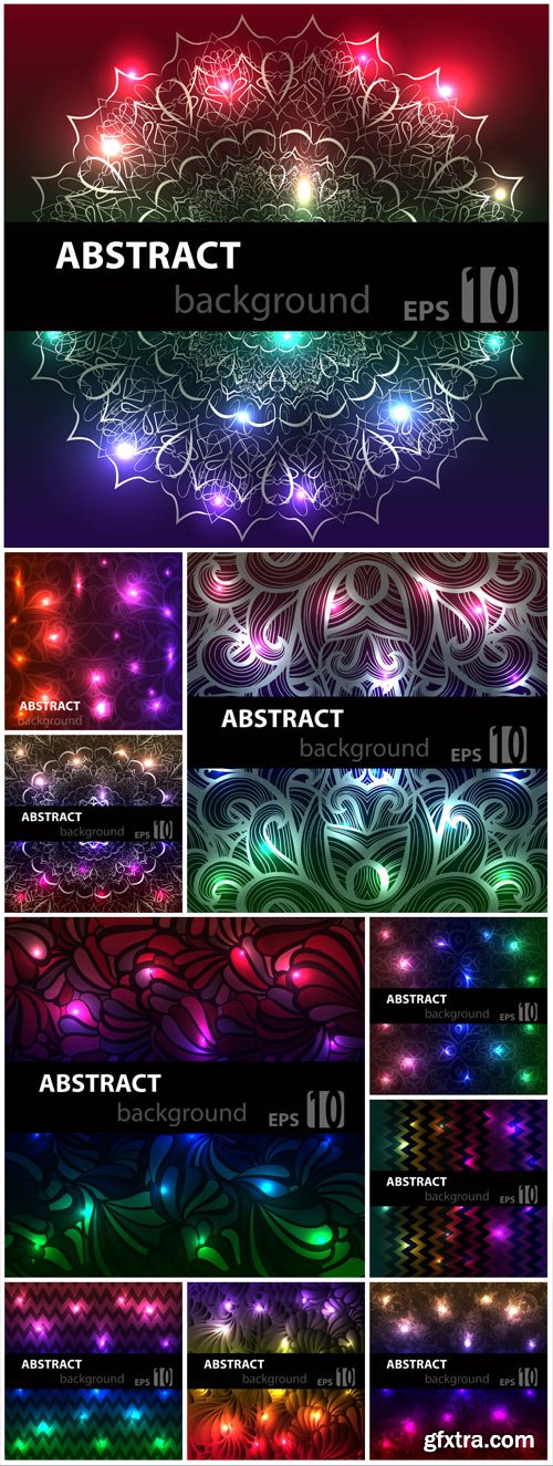 Vector abstract backgrounds with glow elements