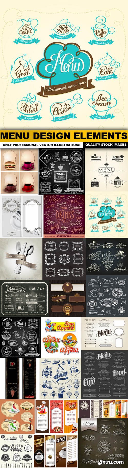 Menu Design Elements - 25 Vector