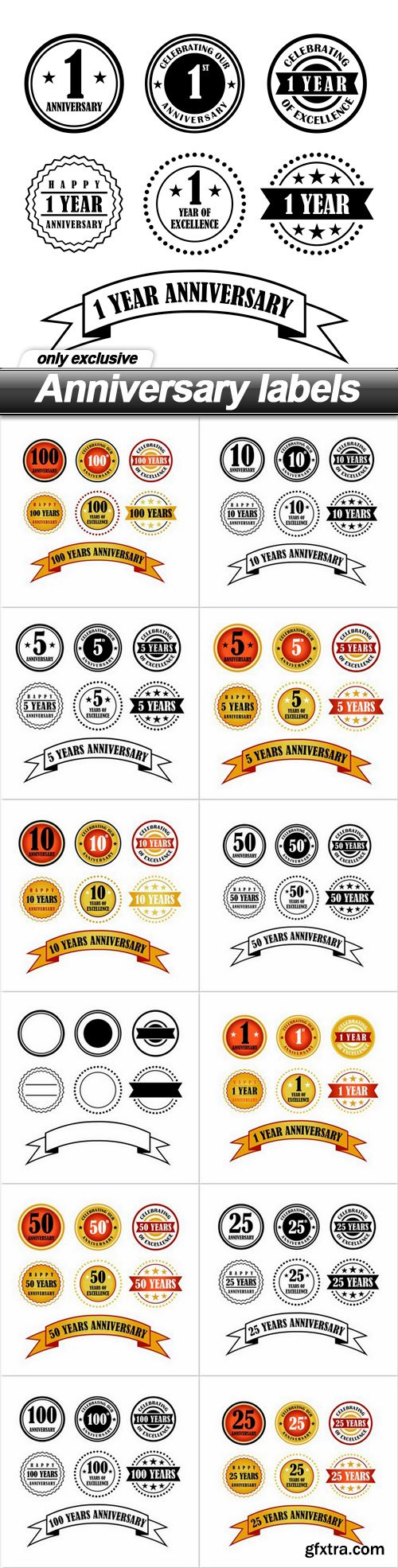 Anniversary labels - 13 EPS