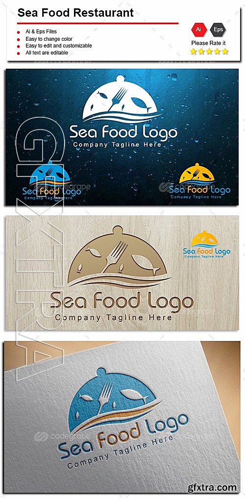 Sea Food Restaurant Logo 8959