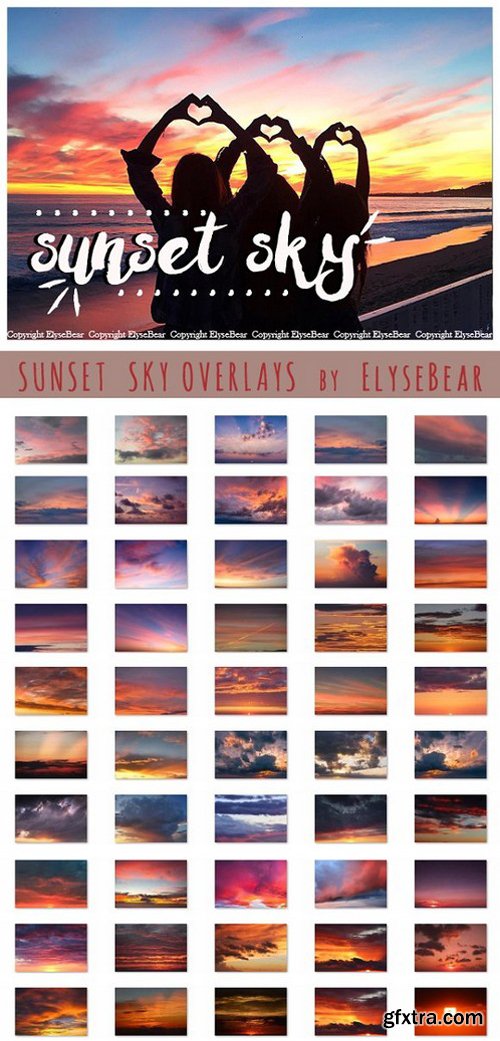 CM - 50 Sunset Sky Photoshop Overlays 1100892