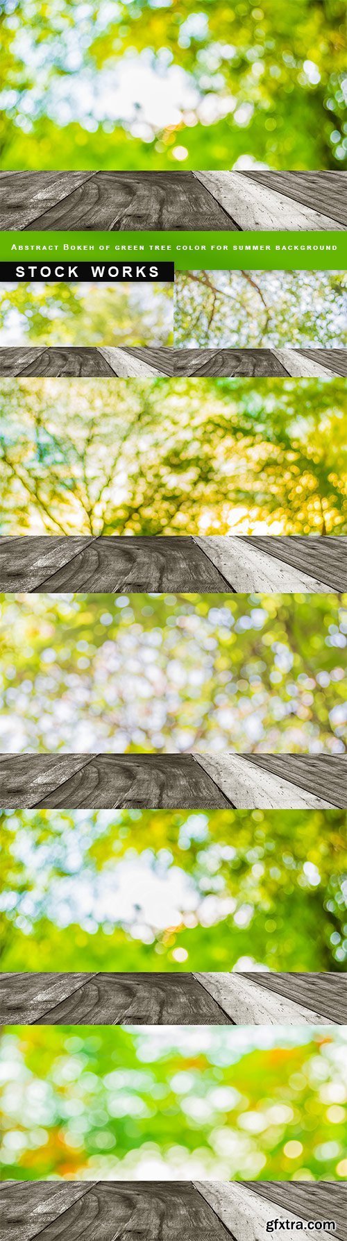 Abstract Bokeh of green tree color for summer background