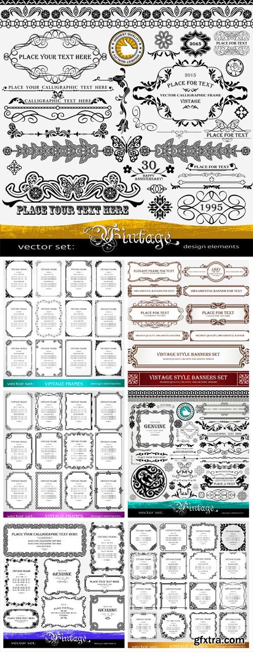 Vintage vector decorations elements, creative style