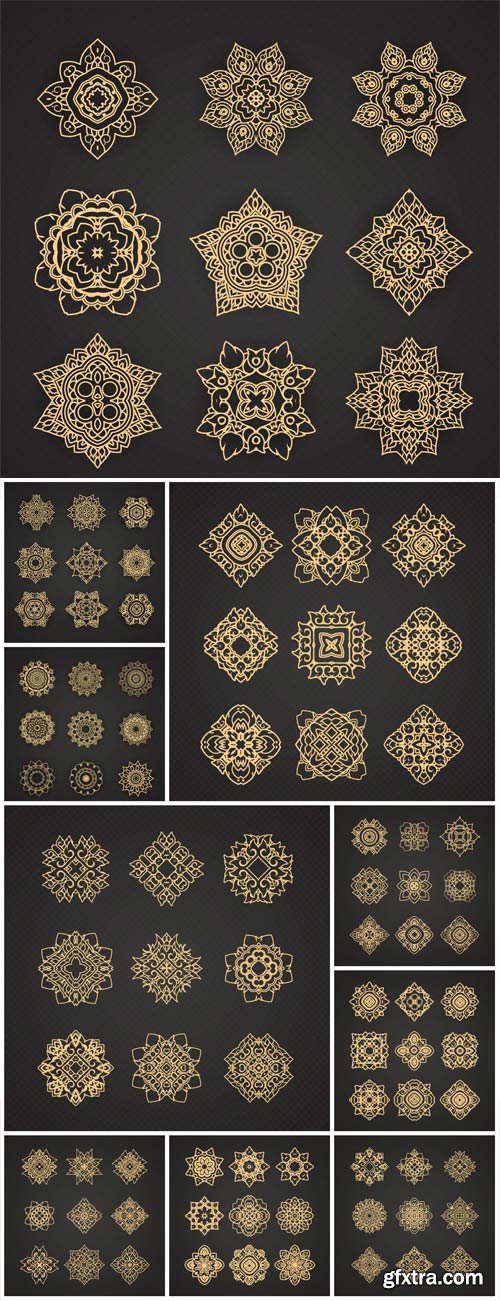 Gold original design elements vector