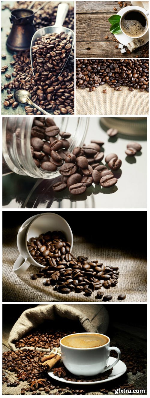 Coffee beans and fragrant coffee