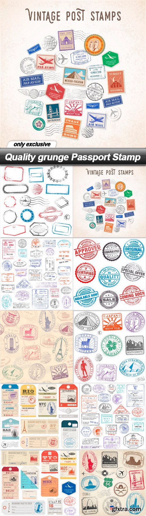 Quality grunge Passport Stamp - 10 EPS