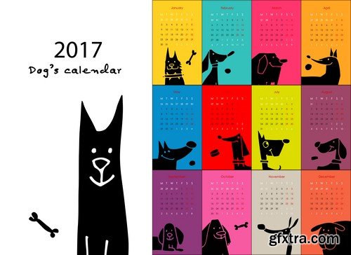 Calendar 2017 design - 10 EPS