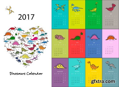 Calendar 2017 design - 10 EPS