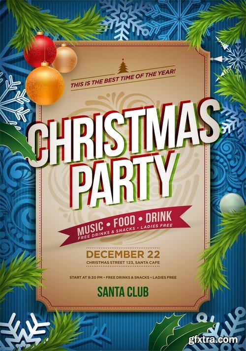 Christmas party poster - 8 EPS