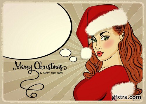 Christmas backgrounds pop art - 7 EPS