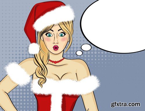 Christmas backgrounds pop art - 7 EPS