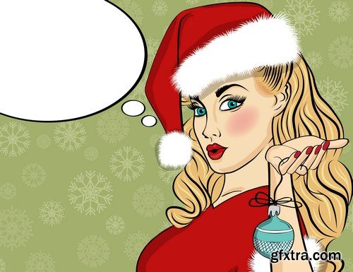 Christmas backgrounds pop art - 7 EPS