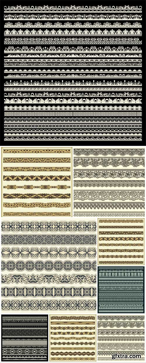 Decorative elegant borders stylized like beautiful laces