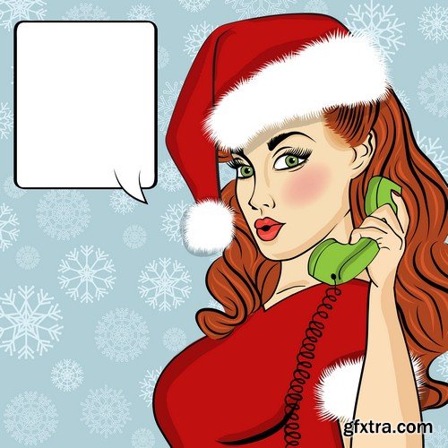 Christmas backgrounds pop art - 7 EPS