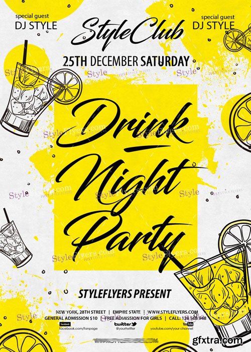 Drink Night Party V15 PSD Flyer Template