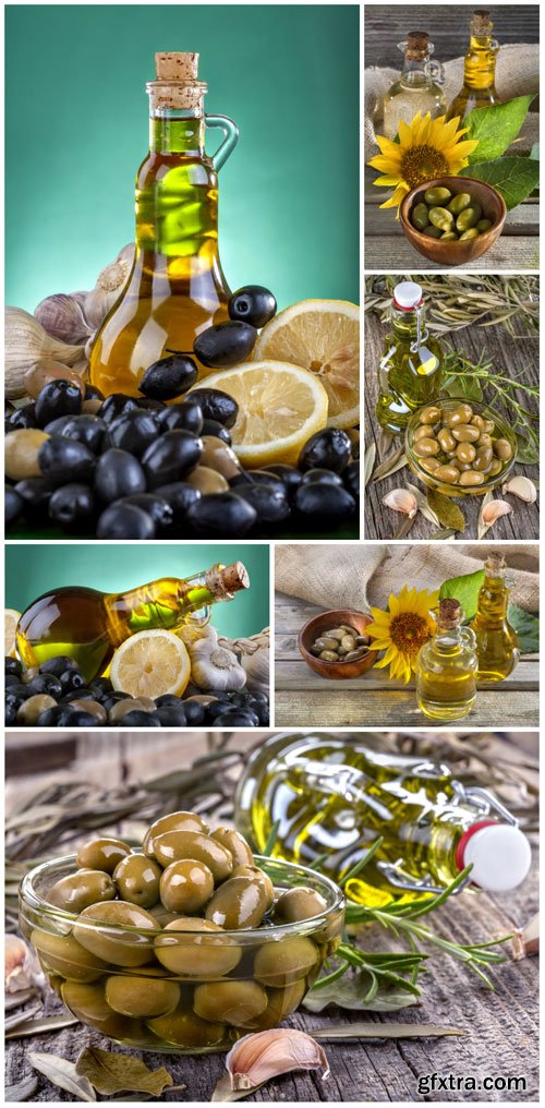 Delicious olives and olive oil