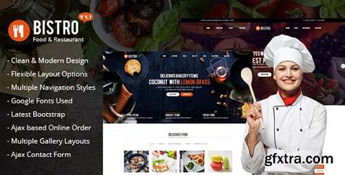 ThemeForest - Bistro v1.1 - Food & Restaurant - 17809344