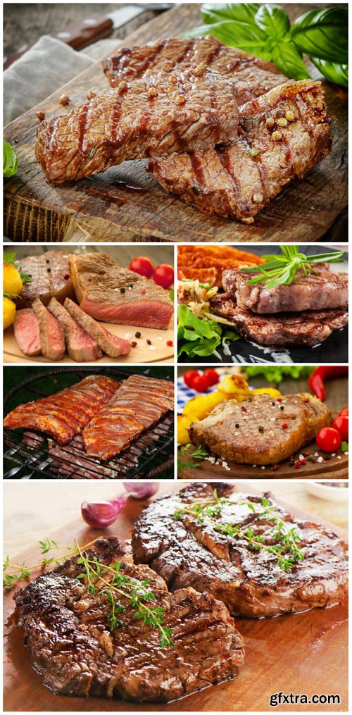 Delicious meat dishes, grilled meat