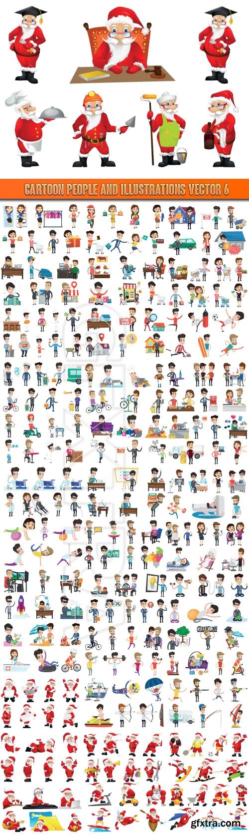 Cartoon people and Illustrations vector 6