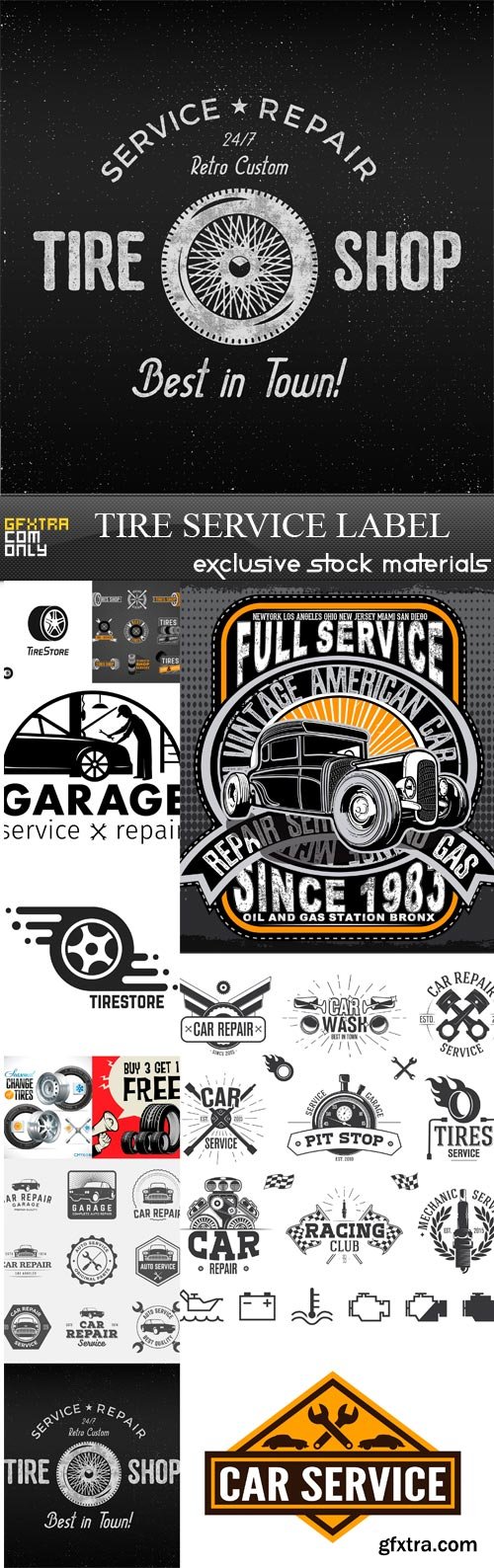 Tire Service Label - 11 x JPEGs