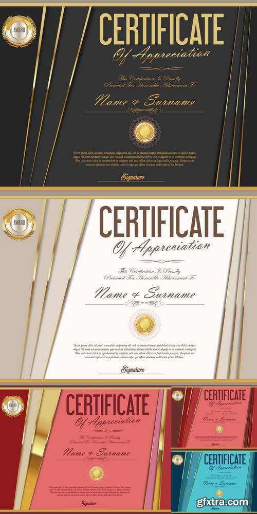 Certificate Retro Design Template