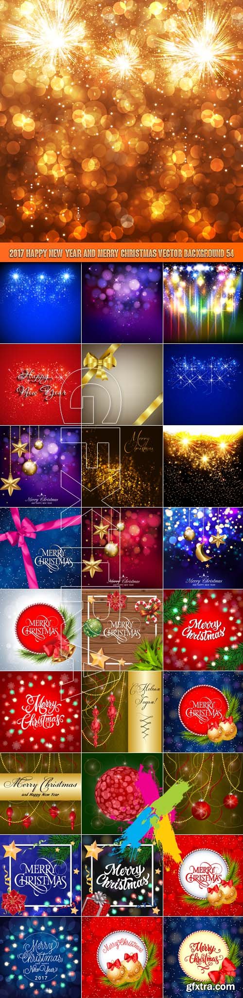 2017 Happy New Year and Merry Christmas vector background 54