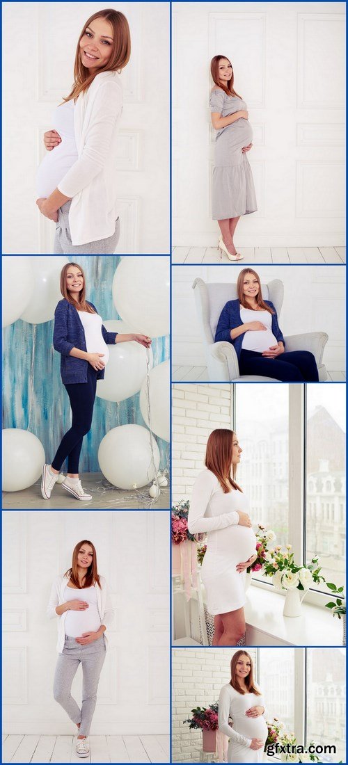 Beautiful Pregnant Woman - 7 UHQ JPEG Stock Images