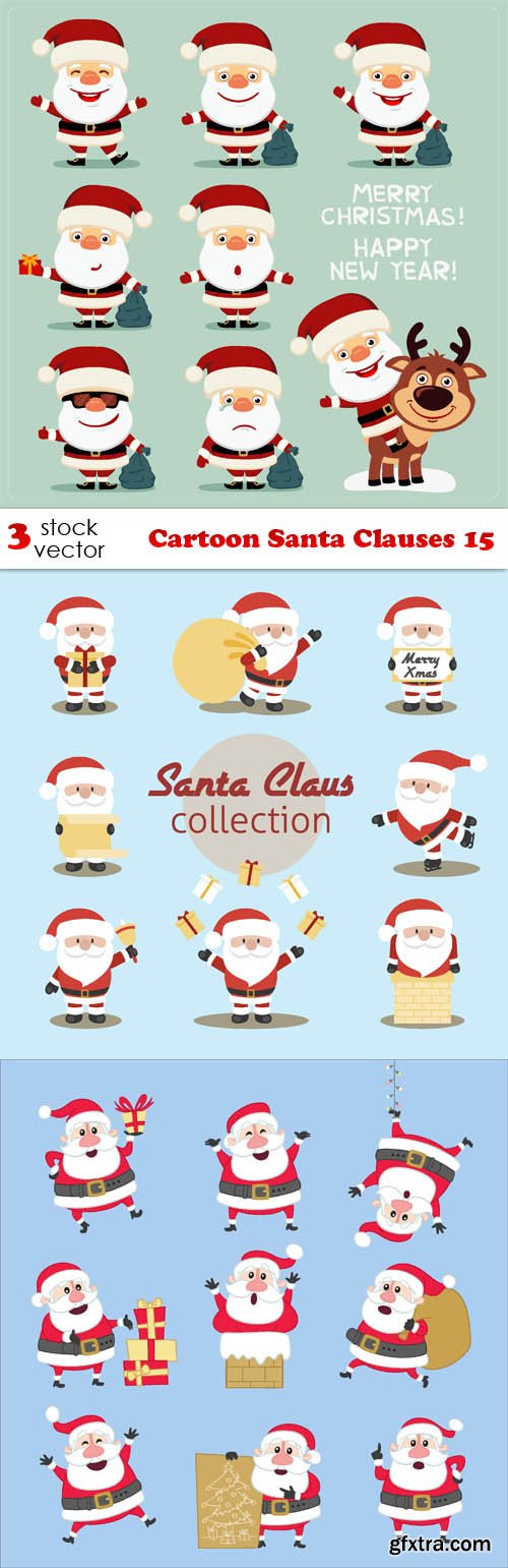 Vectors - Cartoon Santa Clauses 15