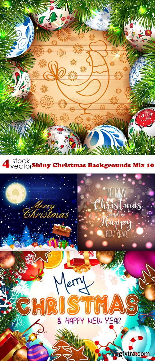 Vectors - Shiny Christmas Backgrounds Mix 10