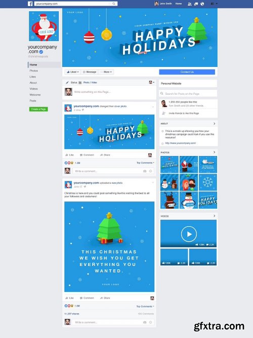 CreativeMarket Holidays Facebook Pack 1101820