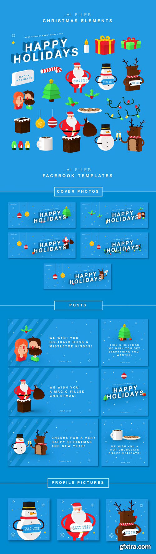 CreativeMarket Holidays Facebook Pack 1101820