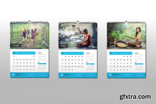 CreativeMarket Calendar 2017 Template 1095221