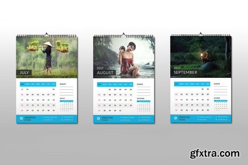 CreativeMarket Calendar 2017 Template 1095221