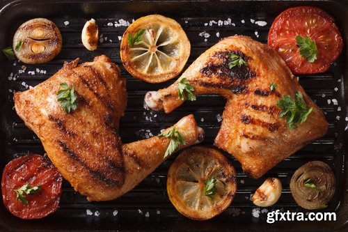 Collection of grilled meat grill chicken bacon barbecue fish 25 HQ Jpeg