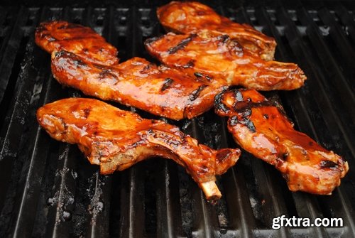 Collection of grilled meat grill chicken bacon barbecue fish 25 HQ Jpeg