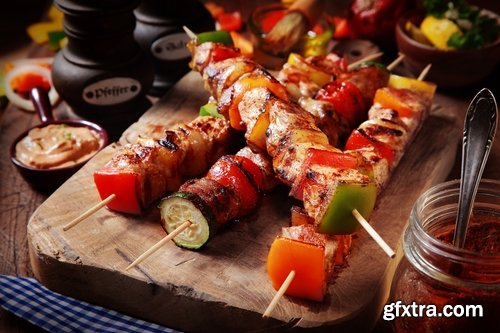 Collection of grilled meat grill chicken bacon barbecue fish 25 HQ Jpeg