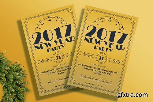 CreativeMarket Golden New Year Flyer 1102734