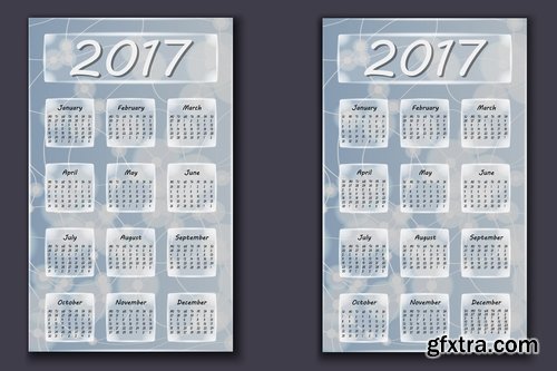 Collection of calendar of 2017 banner flyer in different colors 25 EPS